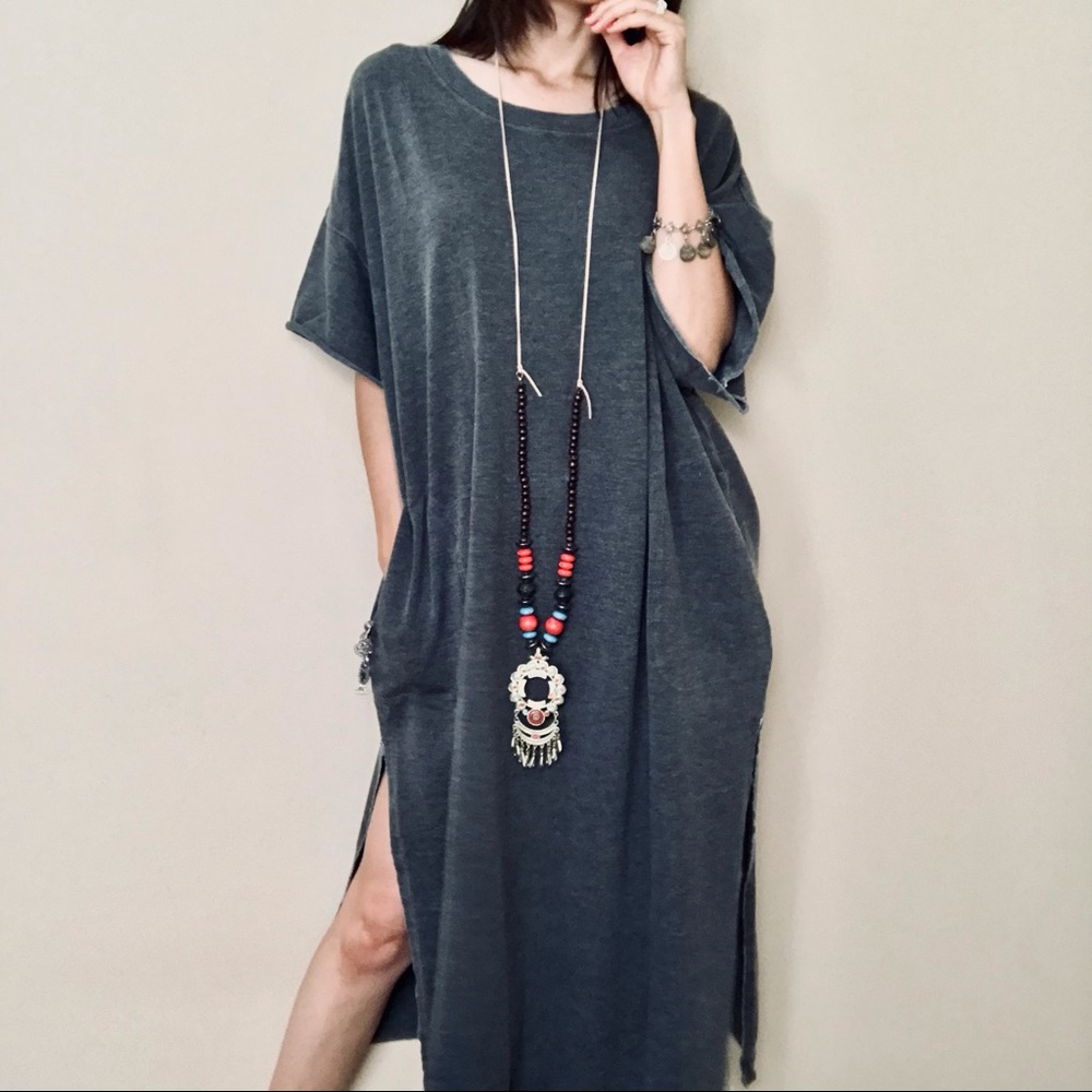 Free People Gray Maxi Dress